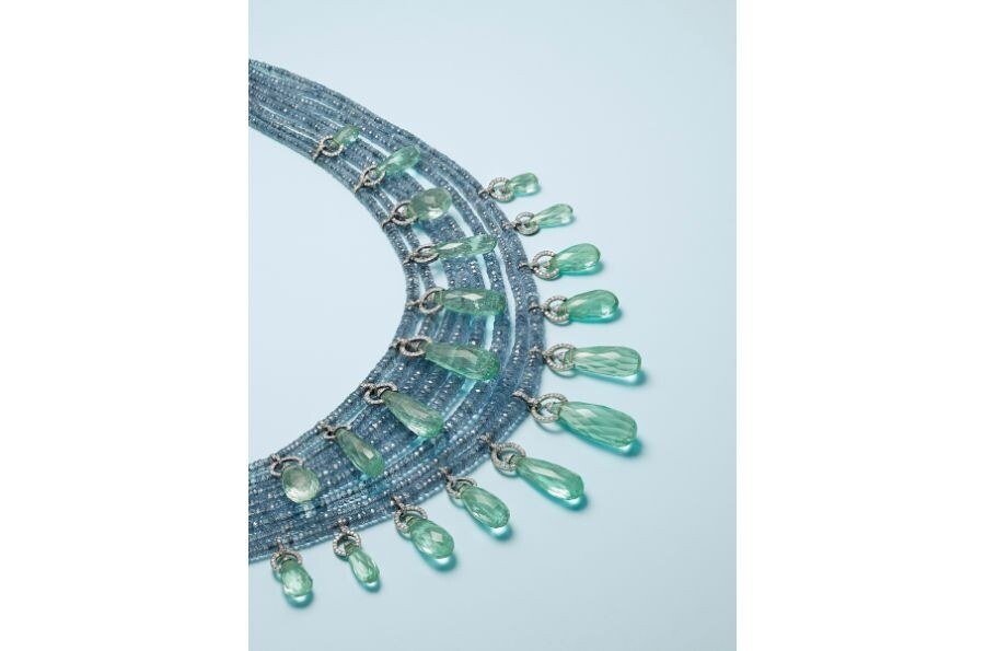 The JAR sapphire, emerald and diamond necklace, estimated at $200,000 to $300,000.