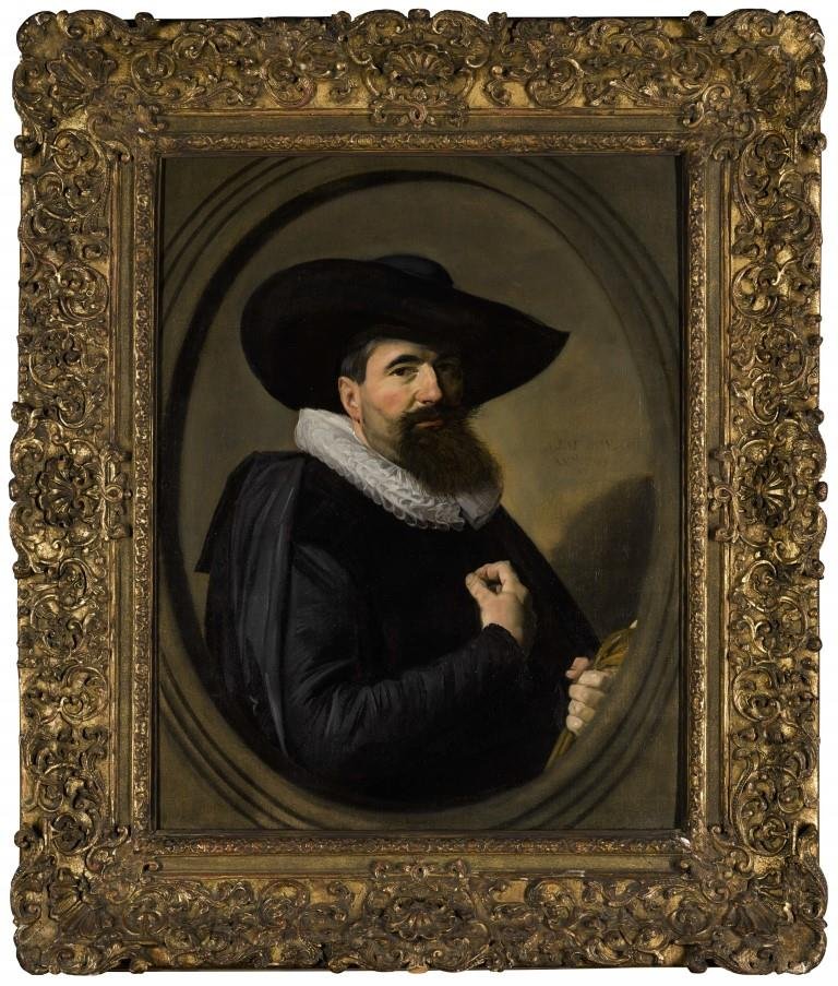 Frans Hals, Portrait of a Man, Half Length, Within a Painted Oval. Estimate £2 million to £3 million.