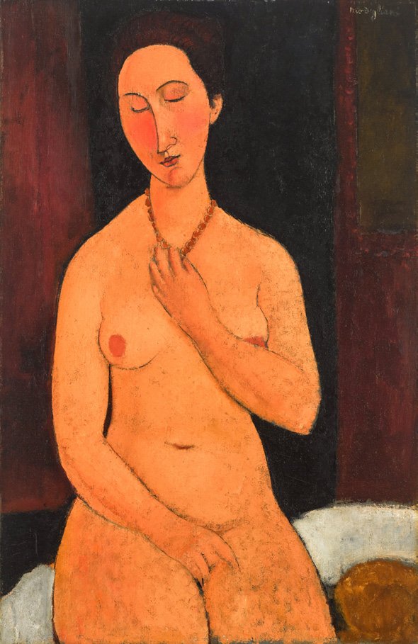 Amedeo Modigliani, Nu assis au collier, 1917 to 18 (est. in excess of &pound;45 million)