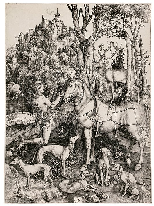 Albrecht D&uuml;rer, St Eustace, 1501, his largest engraving. Estimate &pound;300,000 to 500,000.