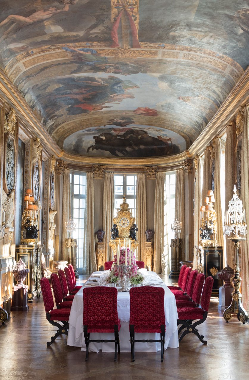 A painted gallery at the H&ocirc;tel Lambert, restored ahead of the sale.