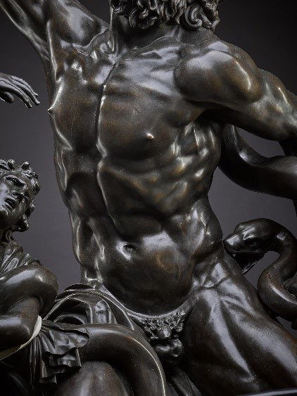 Detail of the life-size bronze, cast using the pioneering sand casting technique