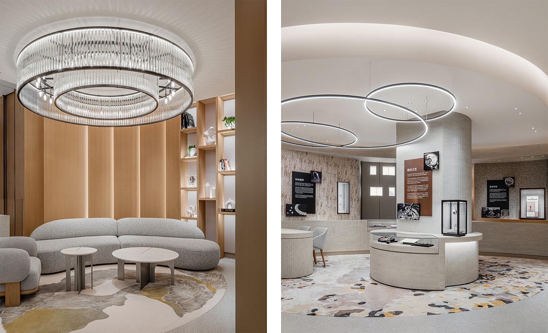 Two photos from interiors of Jaeger-Le Coultre Boutique
