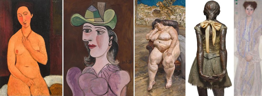 Highlights from Masterpieces from The Lewis Collection, led by Modigliani's Nu assis au collier and Freud's Sleeping by the Lion Carpet