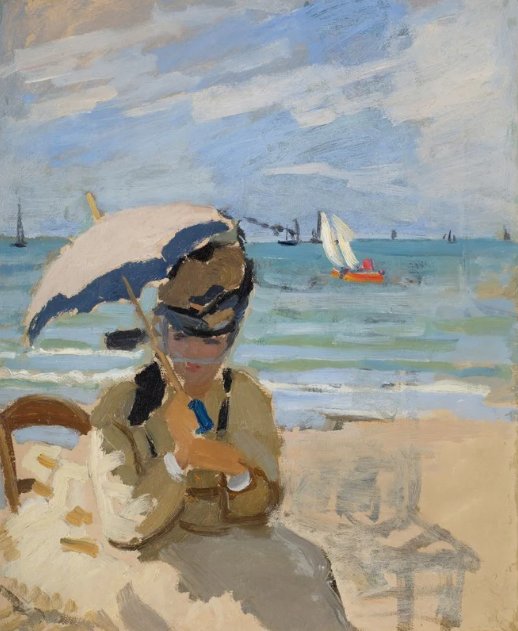 Claude Monet, Camille assise sur la plage à Trouville, 1870 (est. £7 million to £10 million)