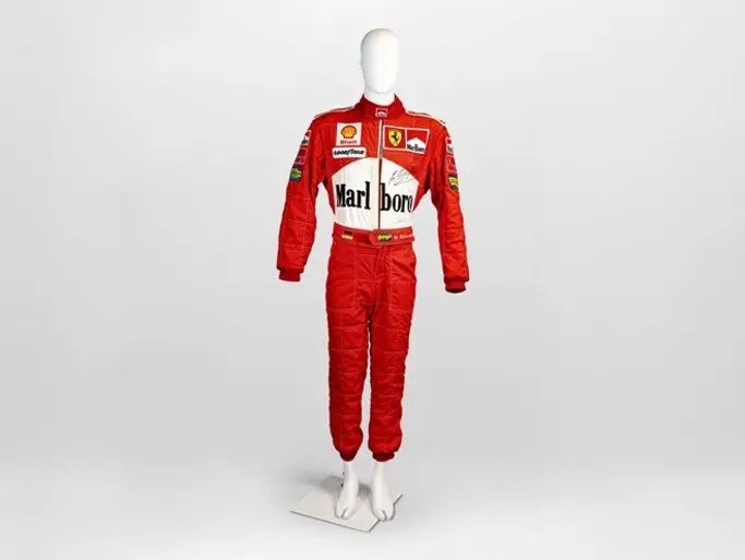 1997 Michael Schumacher Scuderia Ferrari Formula 1 OMP signed racing suit, worn to victory at the 1996 Monaco Grand Prix, estimate &euro;30,000 to &euro;40,000