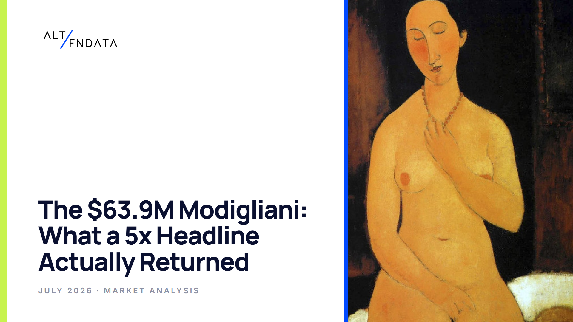 The $63.9M Modigliani: What a 5x Headline Actually Returned